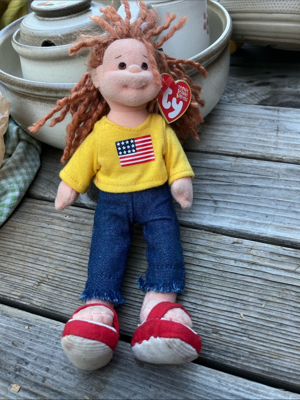 American Millie ty beanie baby 5” soft sculpture with tag 2002 July 4th